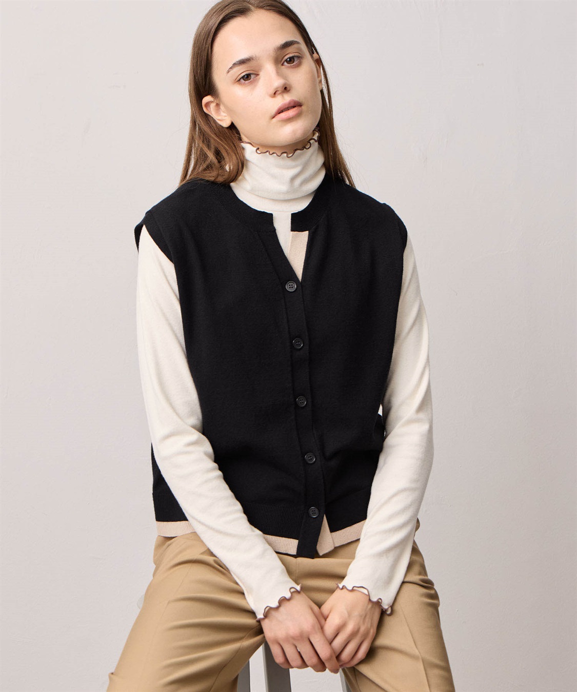 LE SOUK HOLIDAY メローハイネック起毛ロングTシャツ【吸湿発熱・ベーシックカラー】_variation_1