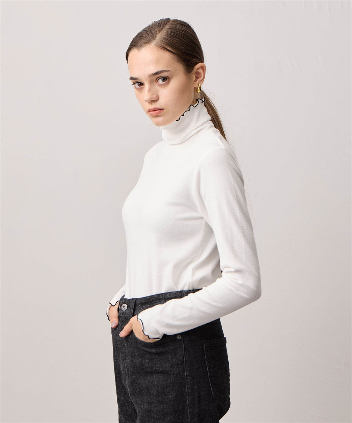 LE SOUK HOLIDAY メローハイネック起毛ロングTシャツ【吸湿発熱・ベーシックカラー】_variation_4