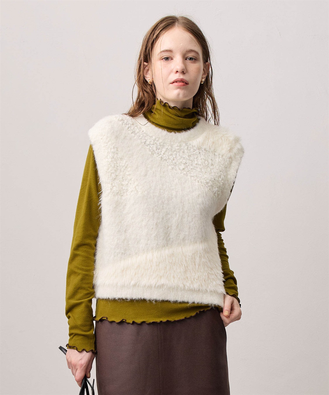 LE SOUK HOLIDAY メローハイネック起毛ロングTシャツ【吸湿発熱・アクセントカラー】_variation_5