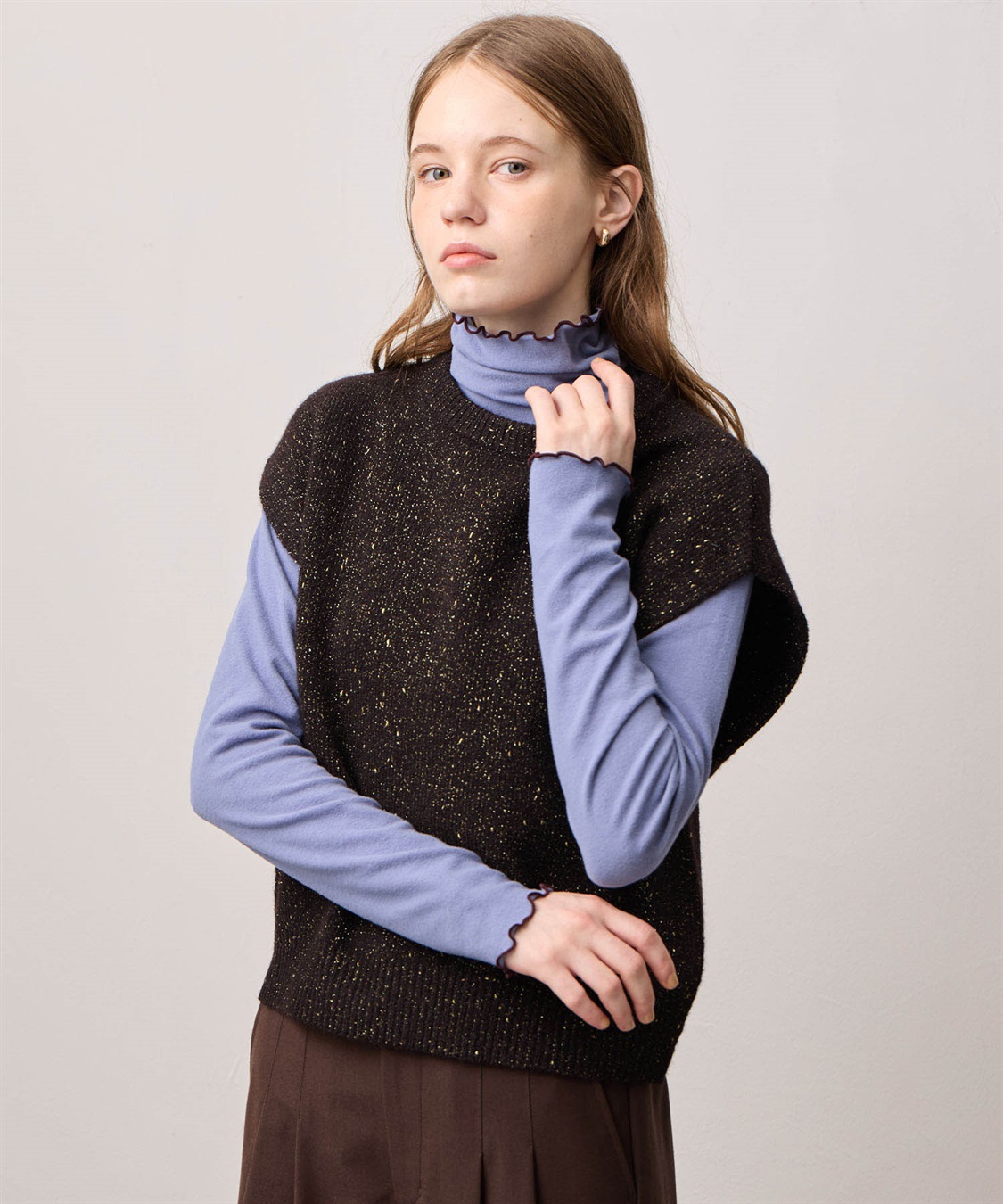 LE SOUK HOLIDAY メローハイネック起毛ロングTシャツ【吸湿発熱・アクセントカラー】_variation_6