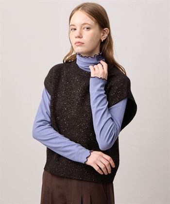 LE SOUK HOLIDAY メローハイネック起毛ロングTシャツ【吸湿発熱・アクセントカラー】_variationthumb_6