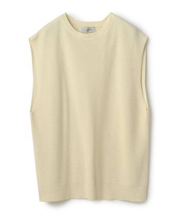 dceuxieme classe ベージュ ニットベスト 背後スリット バックスリットニットベスト LE SOUK HOLIDAY｜クロスプラス公式通販サイト