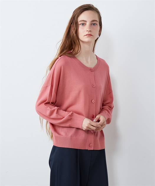 くま 様SIE シアーラミーカーディガン　ピンク シアーラミーカーディガン（カーディガン）｜SLOBE IENA