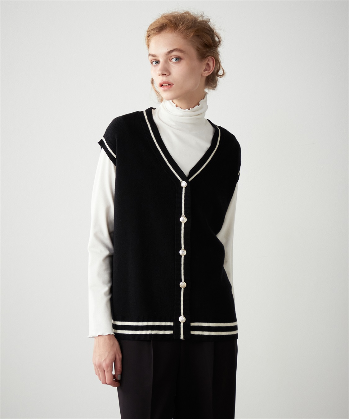 iki Wool/Linen バックサテン ロングベスト リネン 2WAYリネンベスト（nous rendent heureux）の商品詳細