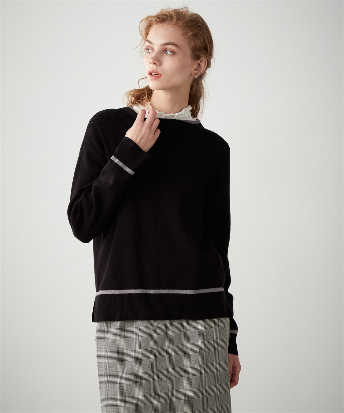 LE SOUK HOLIDAY 配色ボトルネックプルオーバー_variation_1