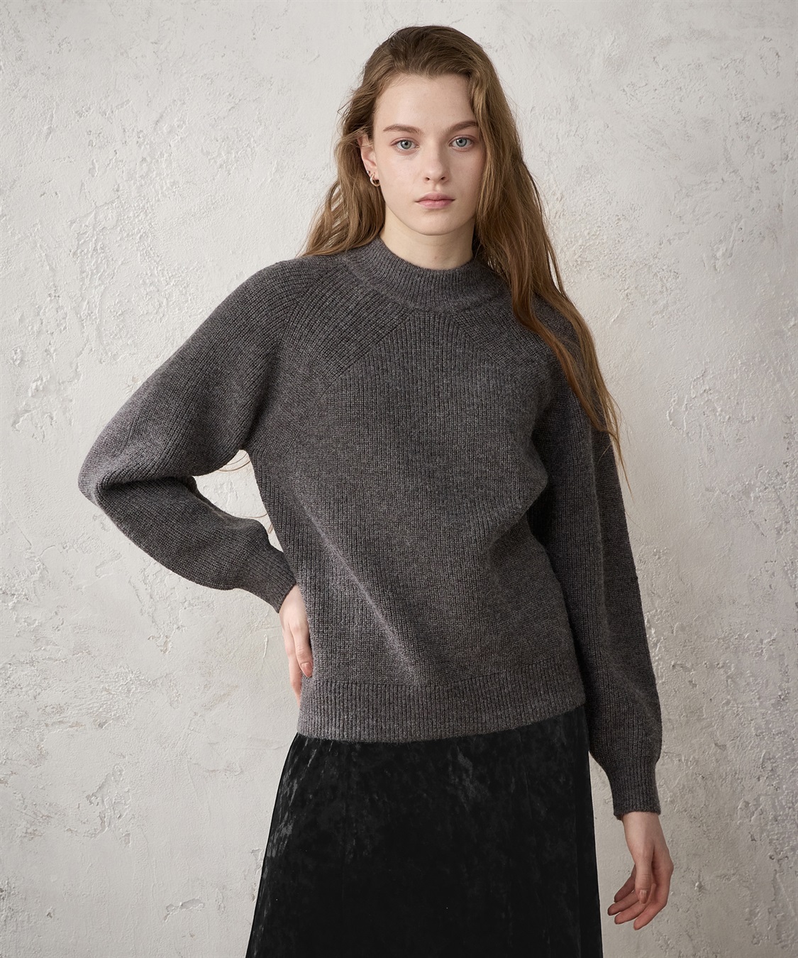 HYPE ブラック/グレー ニット FREAK'S STORE ニット セーター 限定展開 2WAY クロス デザイン プル