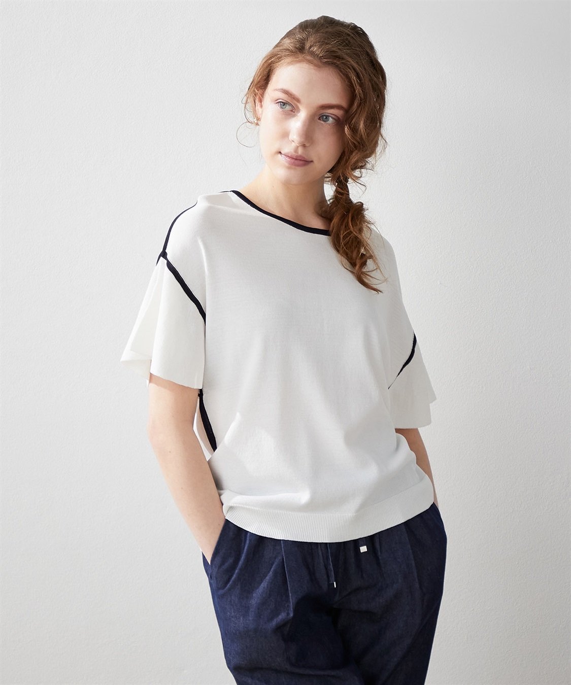 LE SOUK HOLIDAY フリルスリーブニットプルオーバー_variation_1