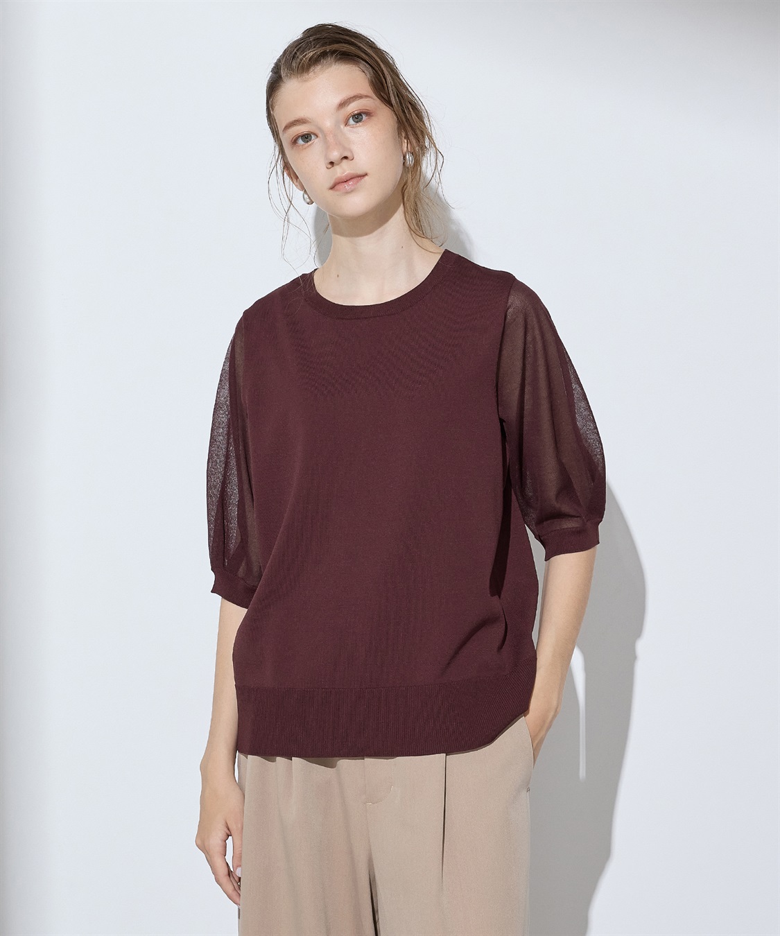 LE SOUK HOLIDAY シアースリーブニットプルオーバー_variation_2