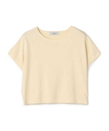 ドットジャガード ニットベスト(アイボリー-Ｍ)