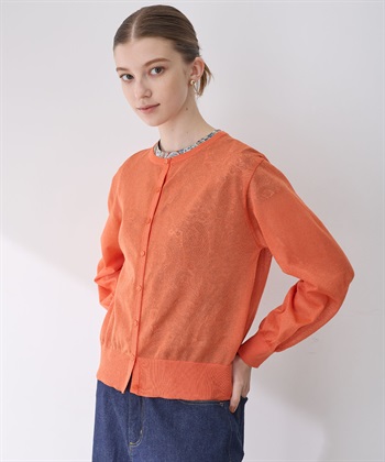 シアーカーディガン(オレンジ-M)