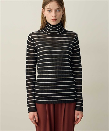 シアーリブハイネック(オフホワイト-M)