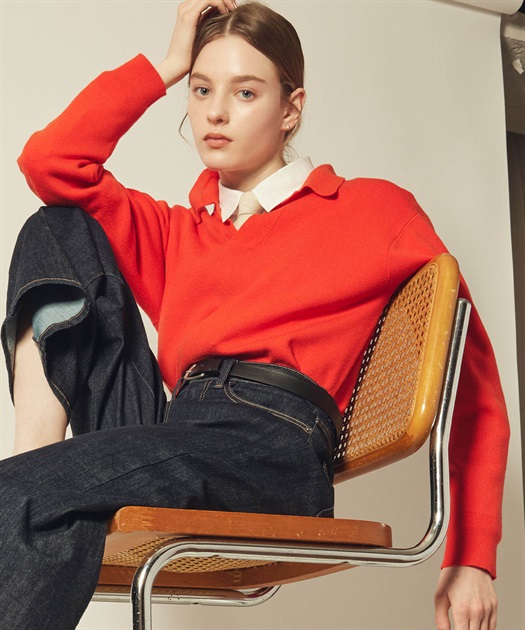 スキッパーニットプルオーバー