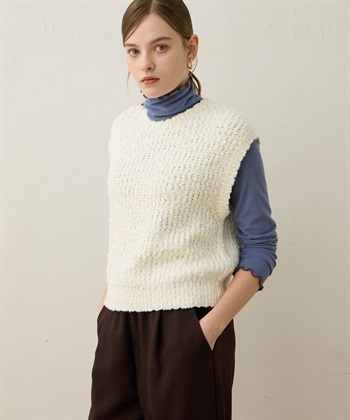 ブークレニットベスト(オフホワイト-M)