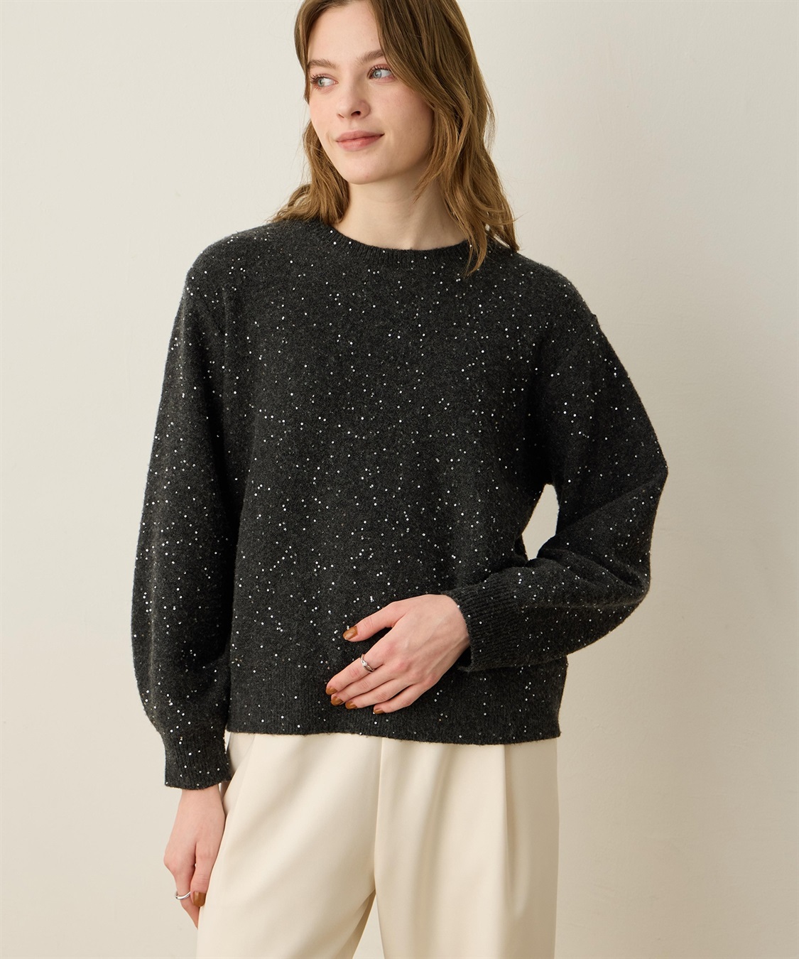 LE SOUK HOLIDAY スパンコールニットプルオーバー_main