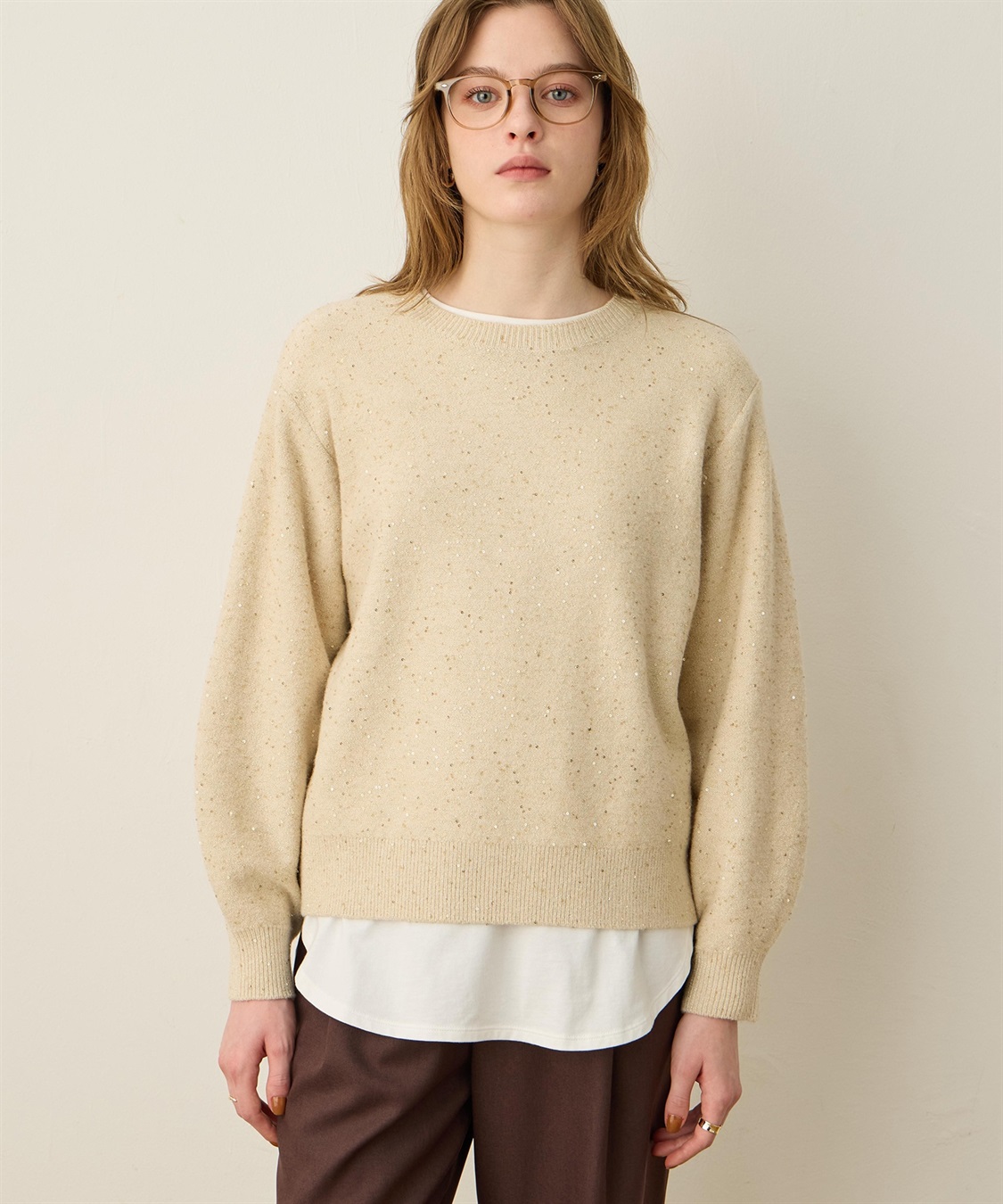 LE SOUK HOLIDAY スパンコールニットプルオーバー_variation_1