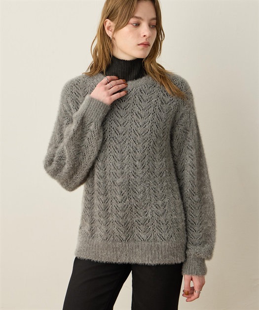 シャギーニットプルオーバー