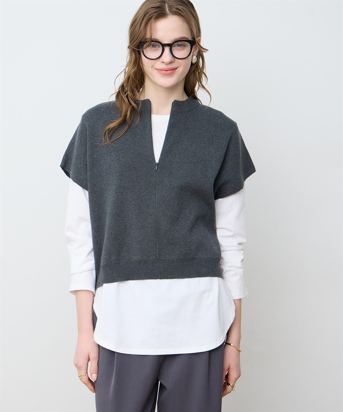 LE SOUK HOLIDAY ハーフZIPニットベスト_variation_2