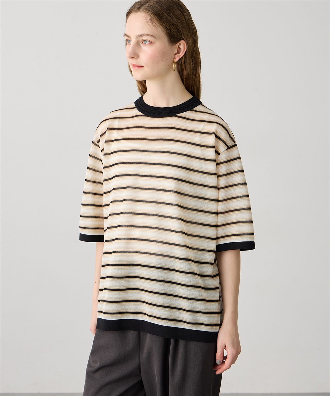 LE SOUK HOLIDAY マルチボーダーニットプルオーバー【ハンドウォッシャブル】_variation_2