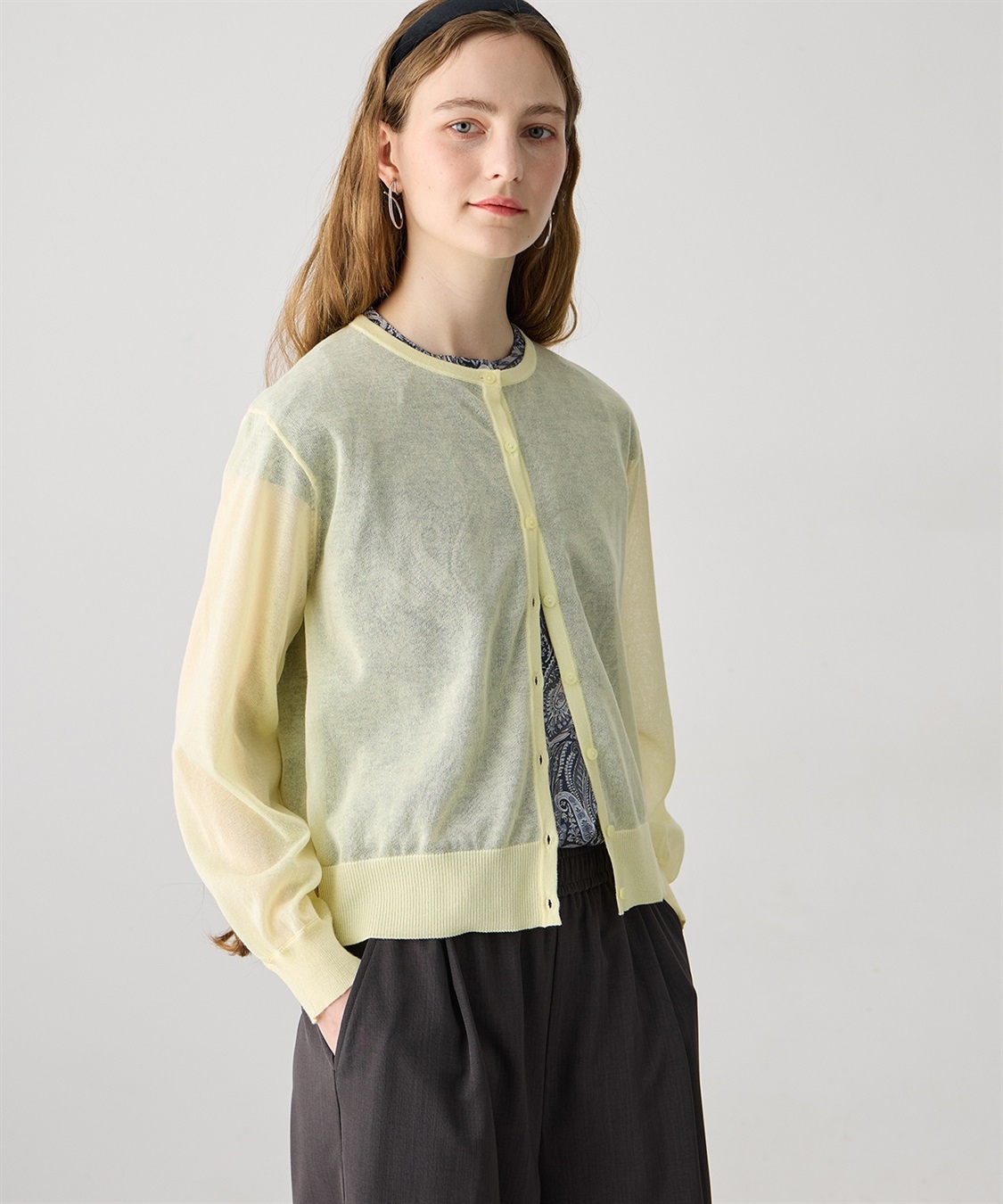 LE SOUK HOLIDAY バックギャザーシアーカーディガン_main