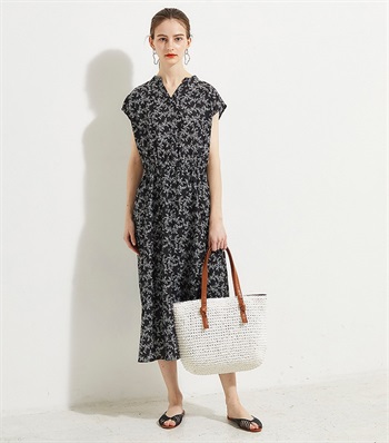 フレンチスリーブプリントワンピース Le Souk Holiday クロスプラス公式通販サイト