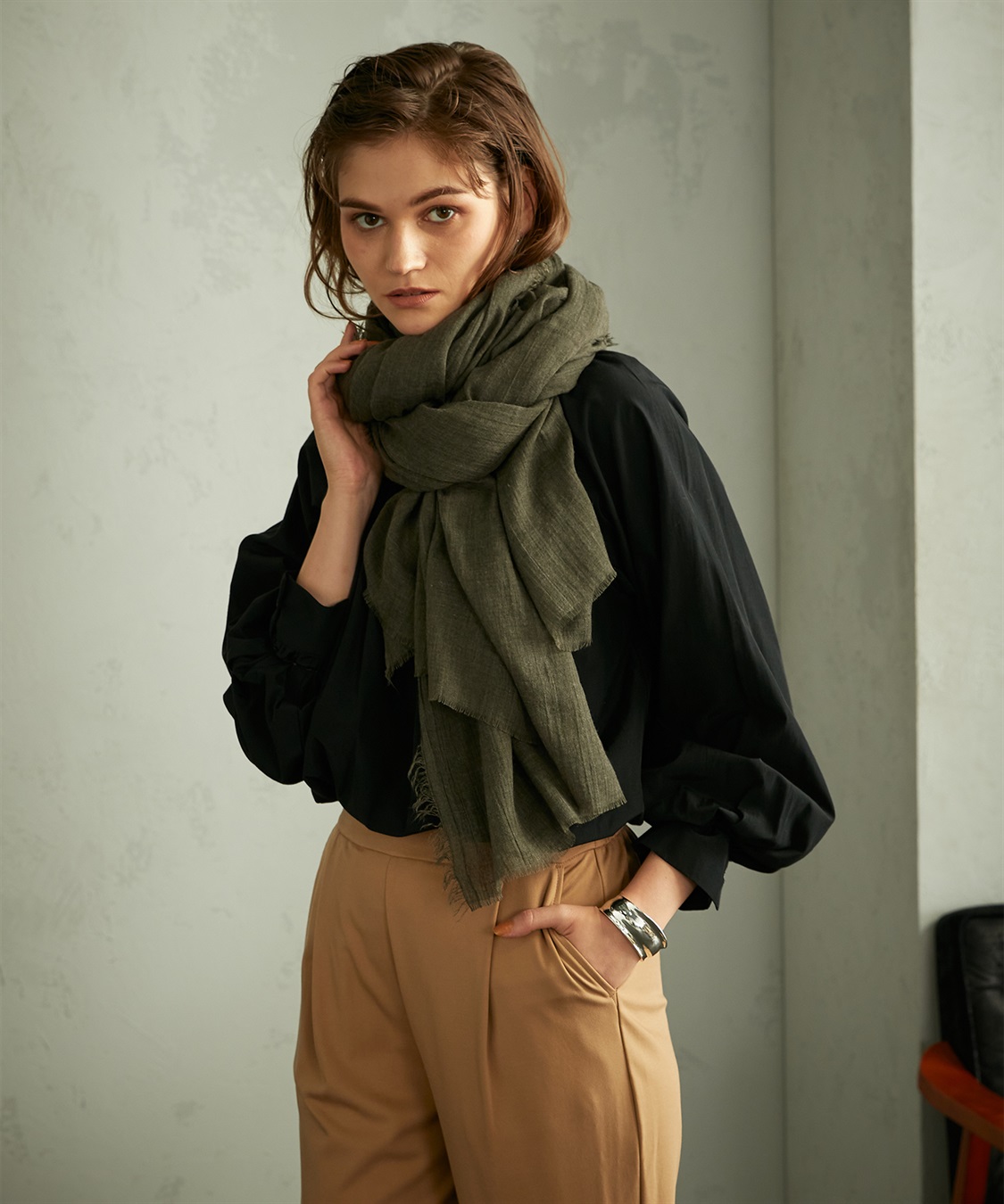 LE SOUK HOLIDAY ギャザーネックブラウス_main