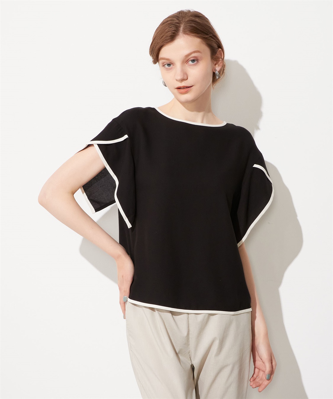 LE SOUK HOLIDAY 配色パイピングブラウス_variation_1