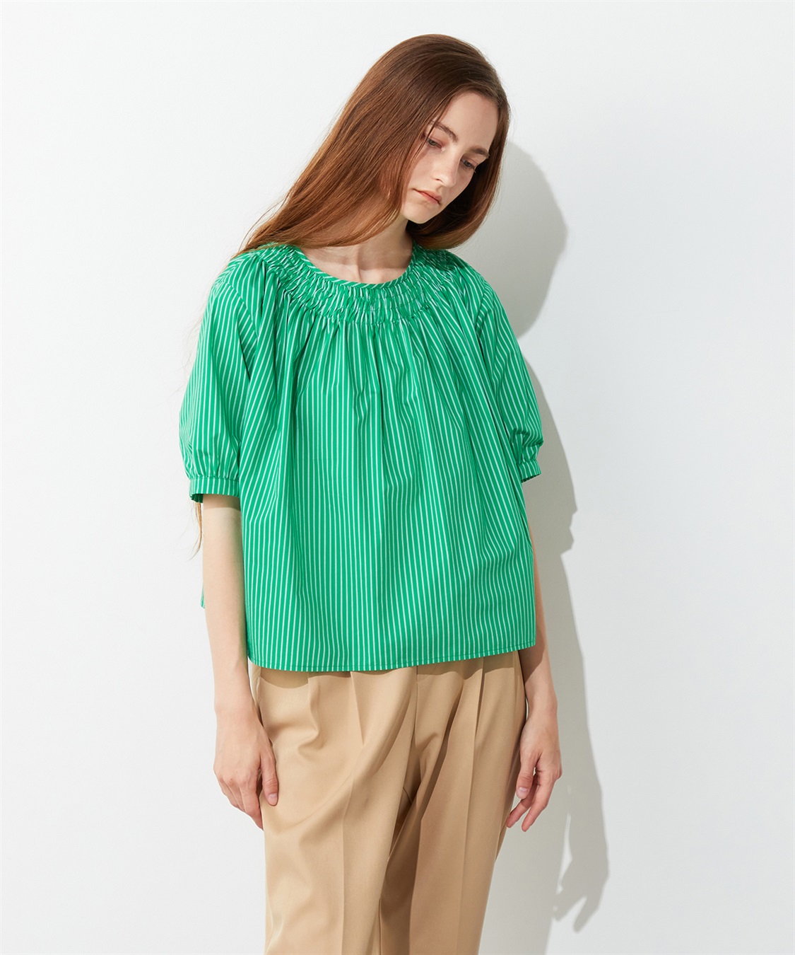 LE SOUK HOLIDAY シャーリングネックブラウス_main