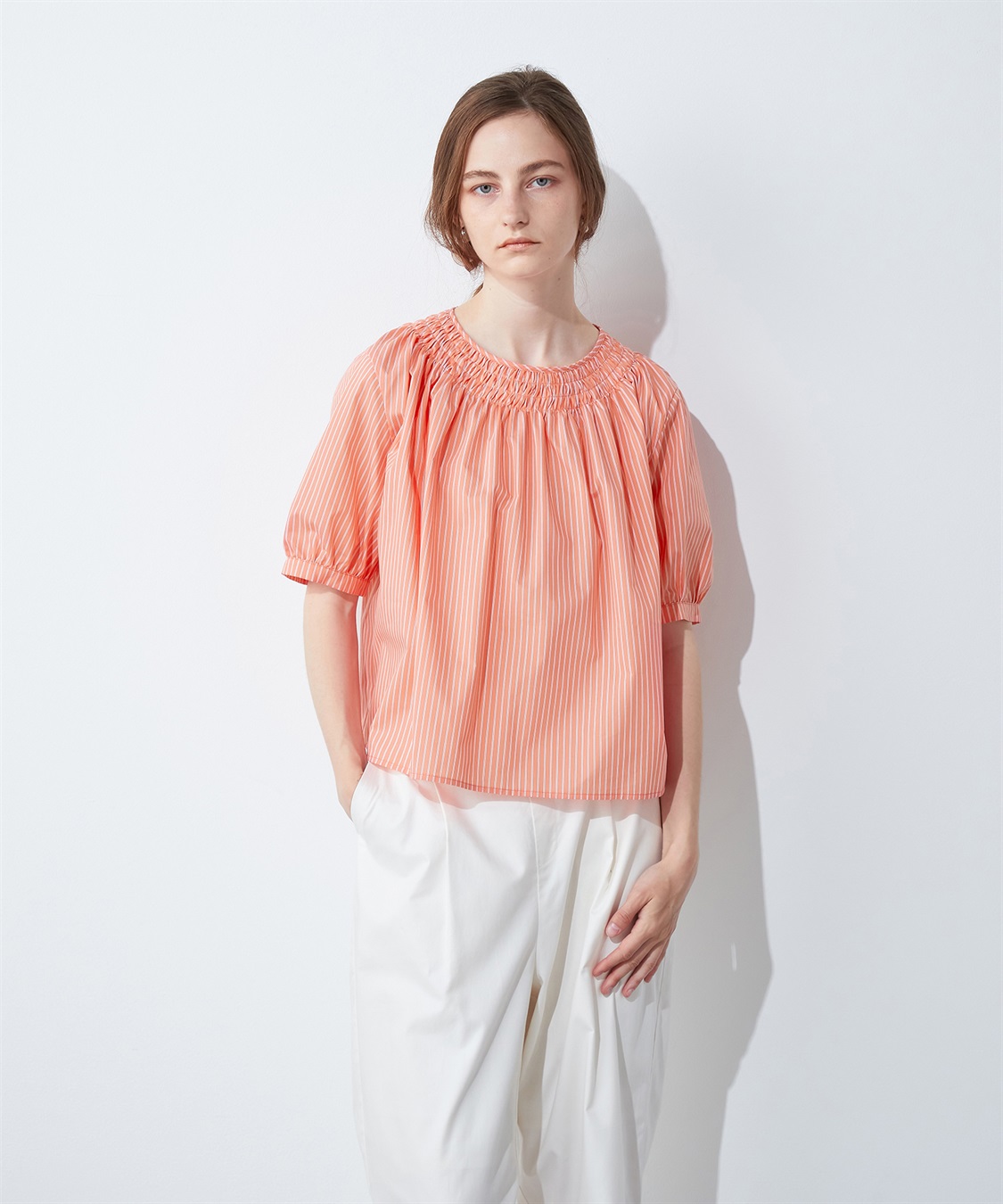 LE SOUK HOLIDAY シャーリングネックブラウス_variation_1