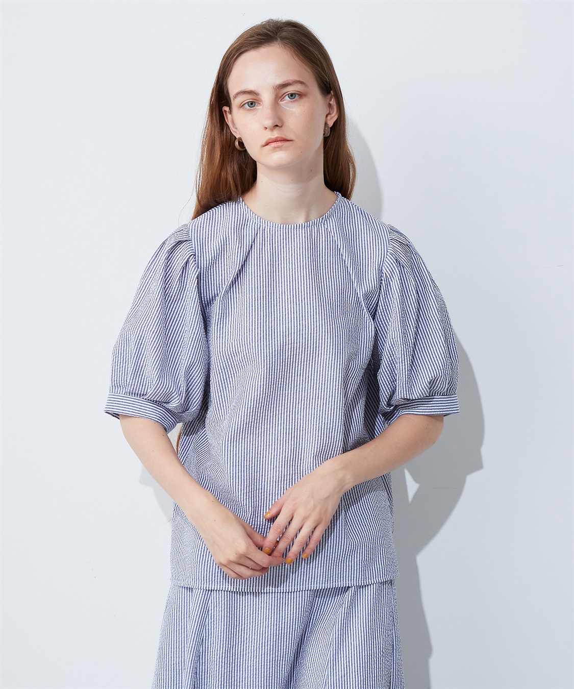 LE SOUK HOLIDAY タックスリーブサッカーブラウス_variation_2