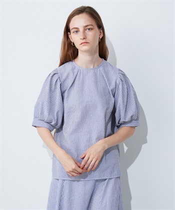 LE SOUK HOLIDAY タックスリーブサッカーブラウス_variationthumb_2