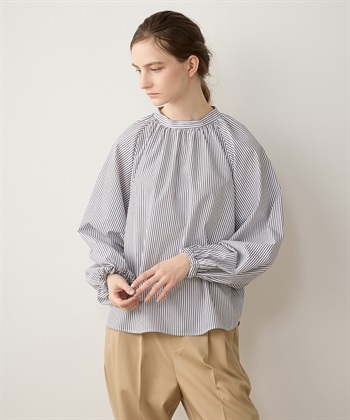 LE SOUK HOLIDAY ギャザーネックストライプブラウス_variationthumb_1