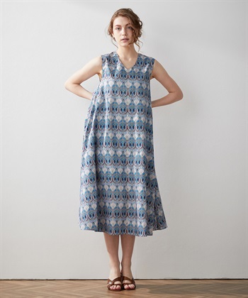 LE SOUK HOLIDAY リバティープリントVネックワンピース_variationthumb_2