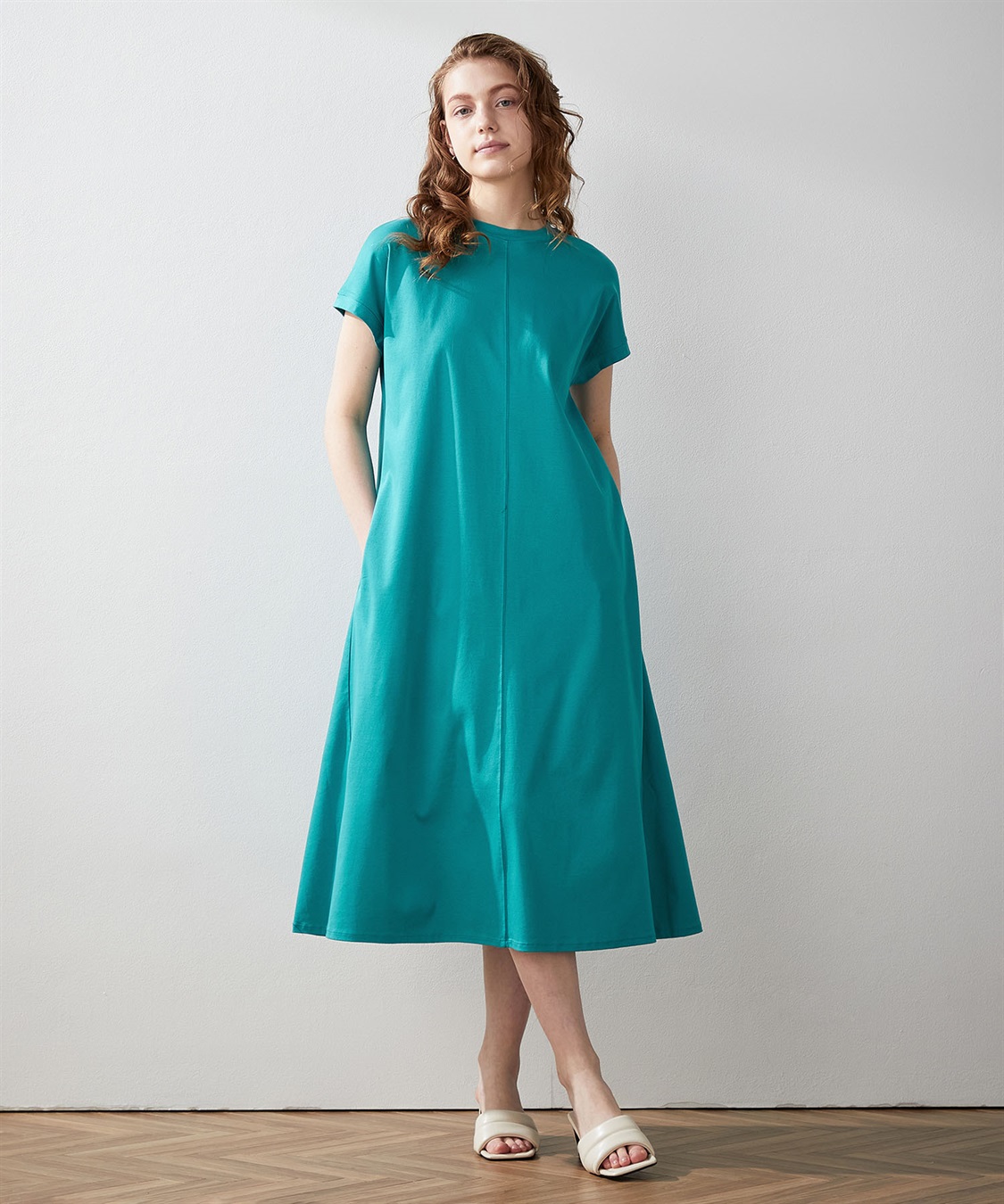 LE SOUK HOLIDAY 【接触冷感】モックネックカラーワンピース_main