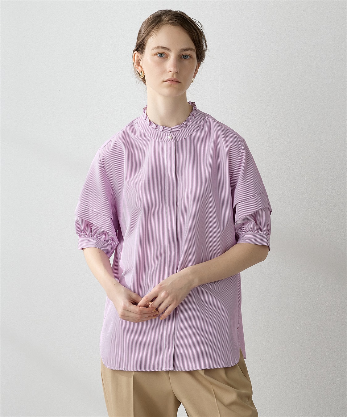 LE SOUK HOLIDAY バールボタンストライプシャツ_variation_3
