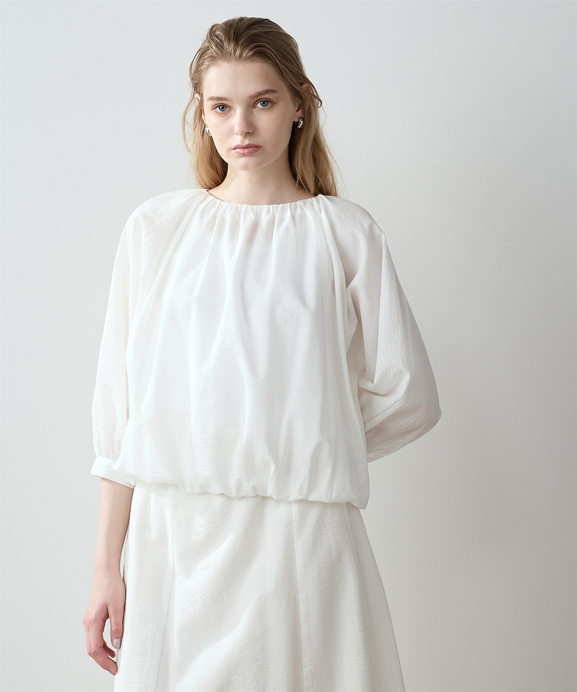 サッカーギャザーブラウス LE SOUK HOLIDAY｜クロスプラス公式通販サイト