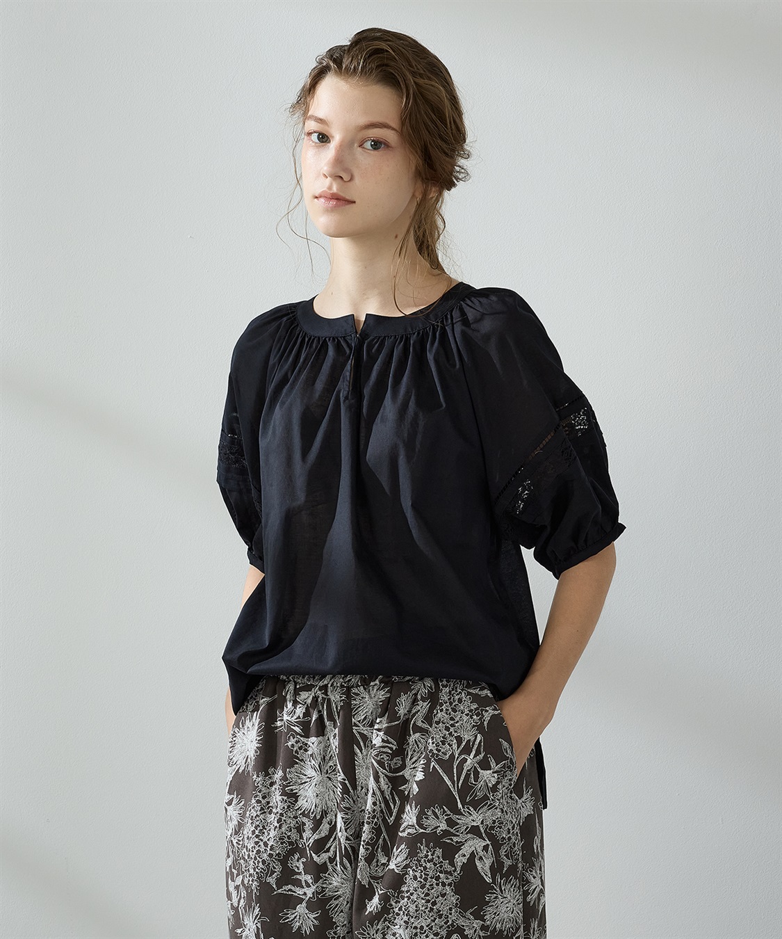 LE SOUK HOLIDAY レーススリーブギャザーブラウス_variation_1