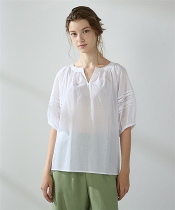 LE SOUK HOLIDAY レーススリーブギャザーブラウス_variationthumb_2