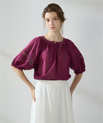 LE SOUK HOLIDAY レーススリーブギャザーブラウス_variationthumb_3