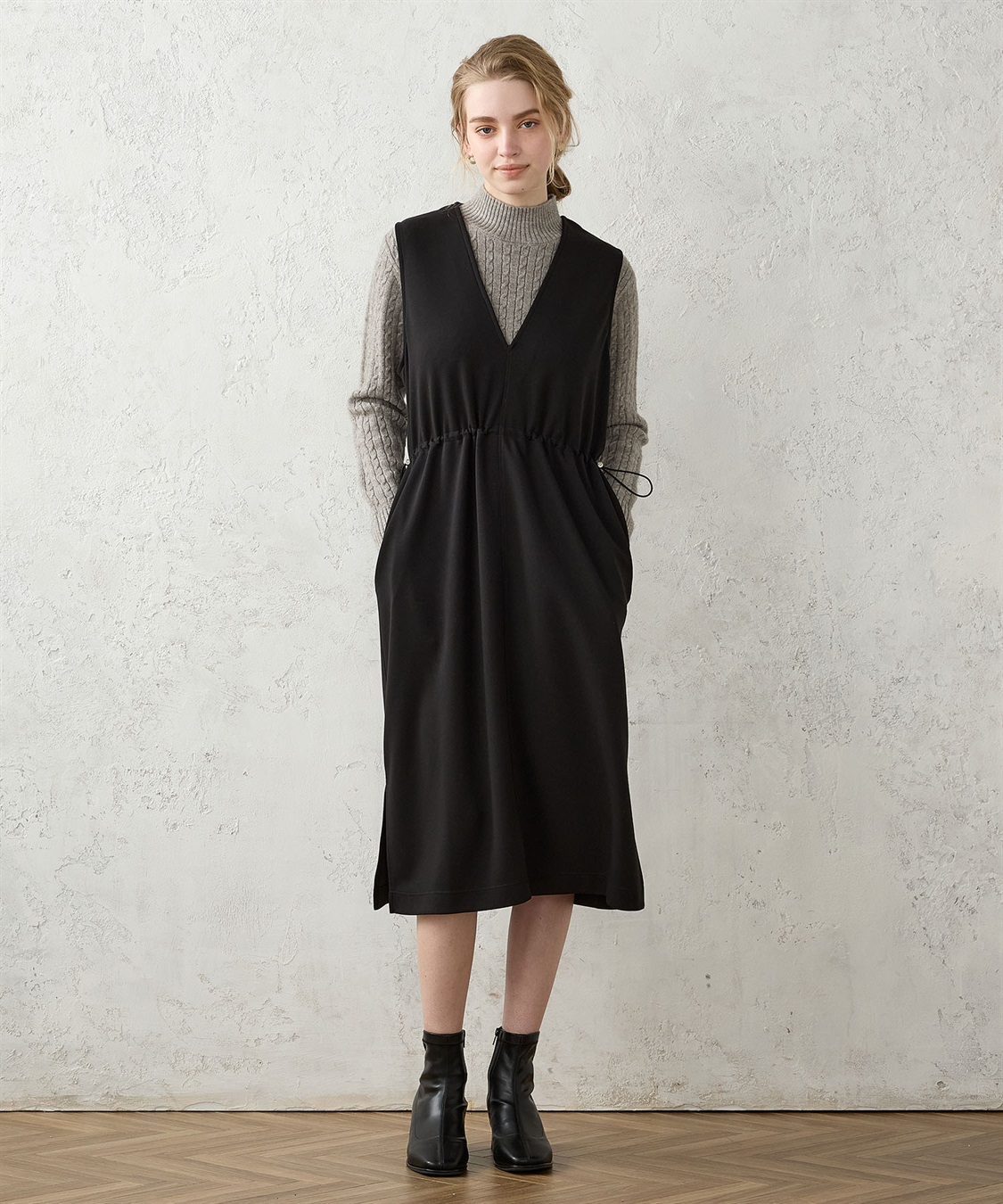 LE SOUK HOLIDAY Vネック ドロスジャンパードレス_main