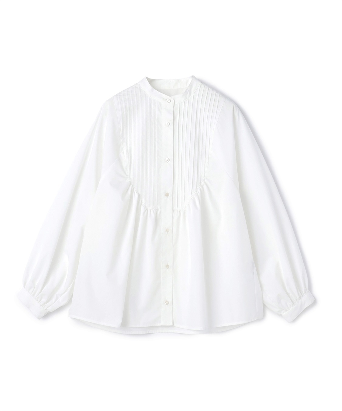 LE SOUK HOLIDAY スタンドネック ピンタックブラウス_variation_2