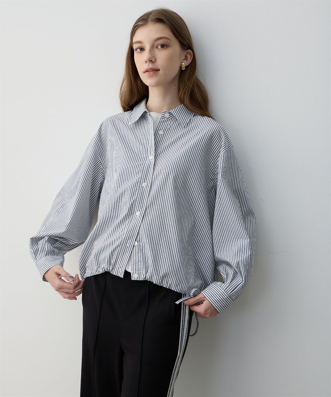 LE SOUK HOLIDAY ドロストストライプシャツ_main