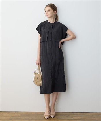 レイヤードワンピース(ブラック-M)