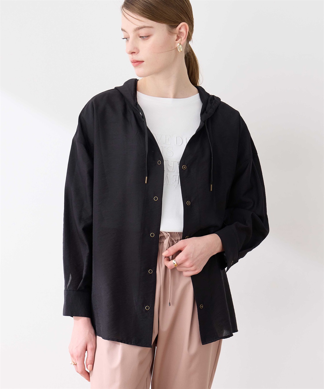 LE SOUK HOLIDAY シアーフードシャツ_variation_1