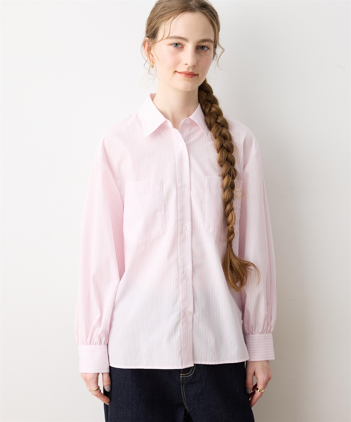 LE SOUK HOLIDAY レギュラーカラーラメストライプシャツ_variation_2