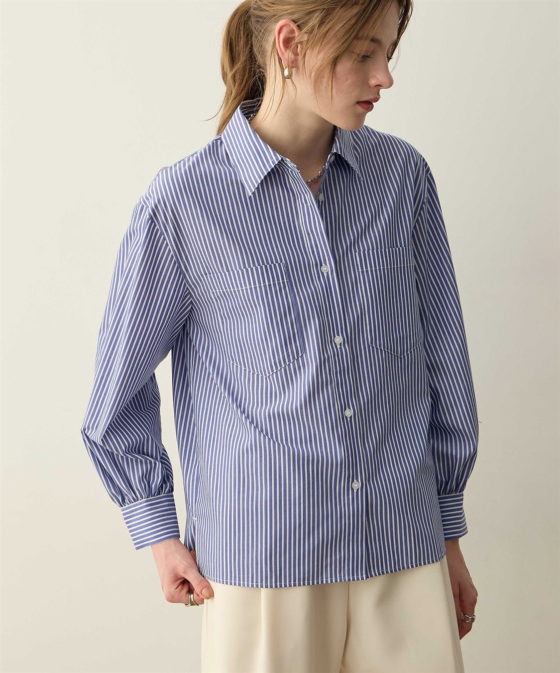 LE SOUK HOLIDAY レギュラーカラーストライプシャツ_variation_1