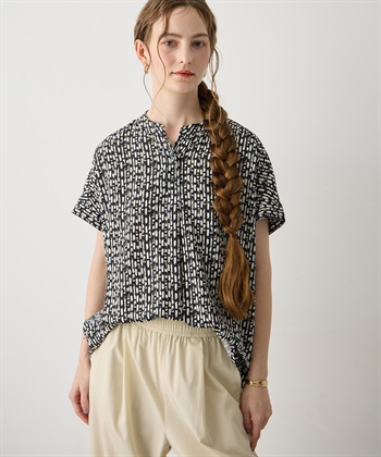 LE SOUK HOLIDAY フレンチスリーブプリントブラウス_variationthumb_1