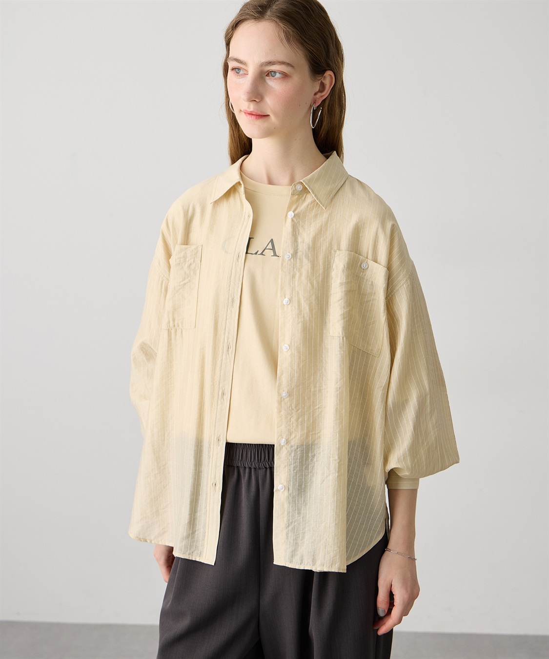 LE SOUK HOLIDAY シアーストライプシャツ_variation_1