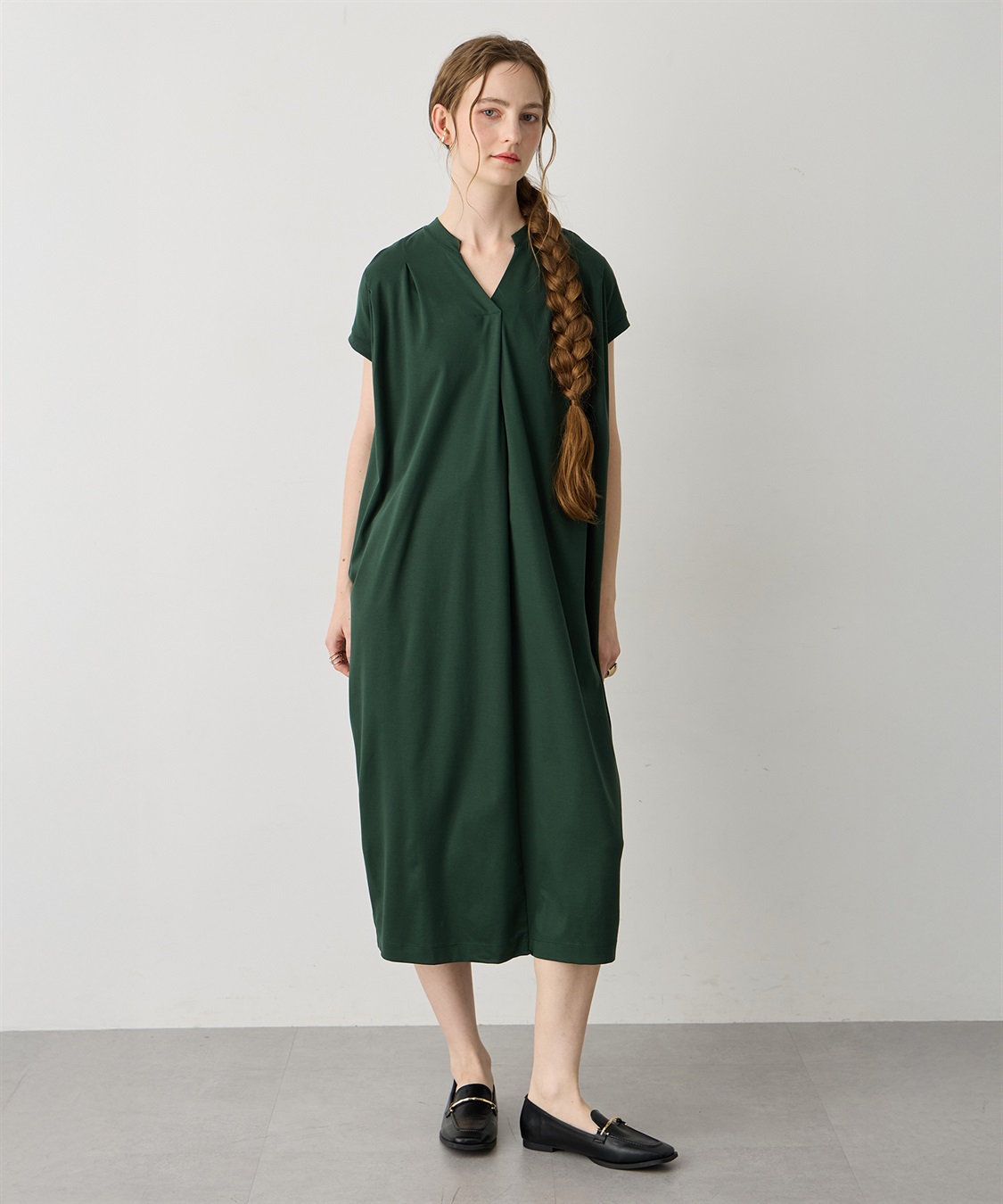 LE SOUK HOLIDAY スキッパーネックコクーンワンピース【接触冷感・吸水速乾】_main