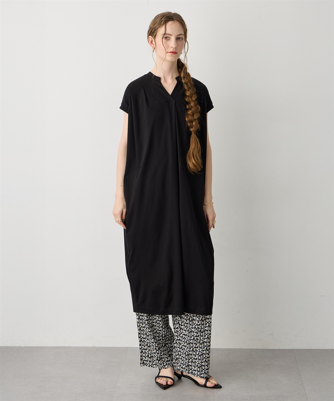 LE SOUK HOLIDAY スキッパーネックコクーンワンピース【接触冷感・吸水速乾】_variation_1