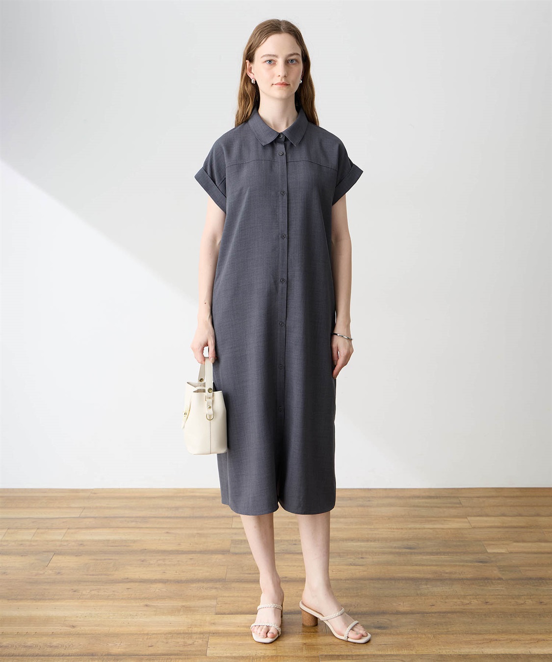 LE SOUK HOLIDAY リネンライクシャツワンピース【接触冷感】_variation_1